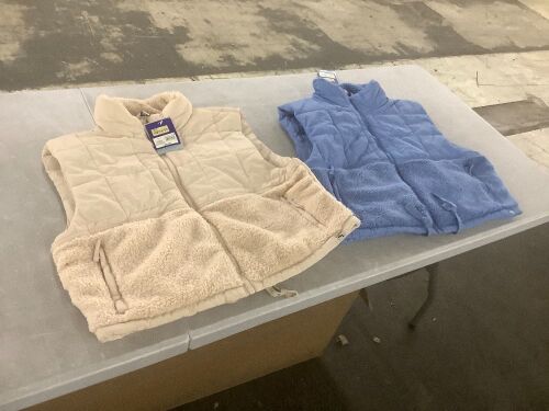 Lot of (2) JoyLab Women's High Pile and Quilted Vest, Large - Lot 385