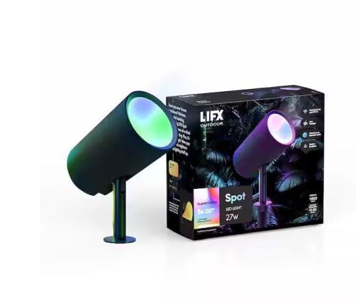 LIFX Low Voltage 1600 Lumens Black RGB Integrated LED Smart Wi-Fi Landscape Spotlight - Lot 488