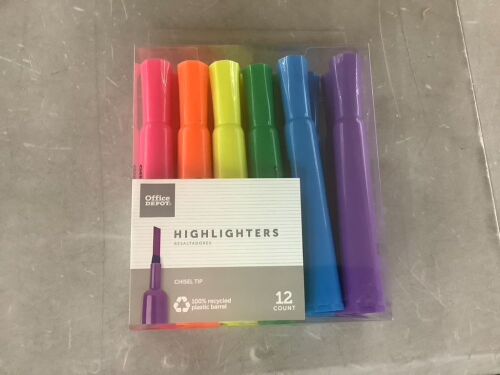 Case of (6) Office Depot Highlighters, 12 pk  - Lot 581