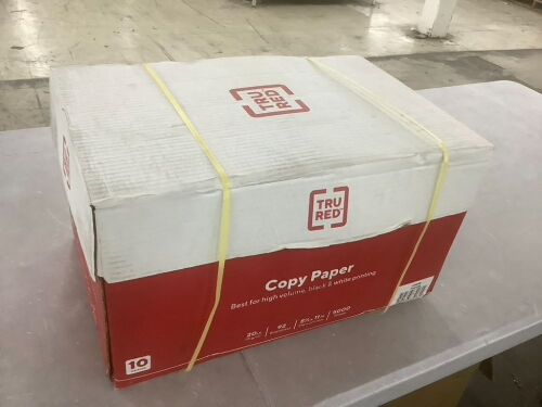 TRU RED 8.5" x 11" Multipurpose Paper, 20 lbs., 96 Brightness, 5000 Sheets - Lot 585