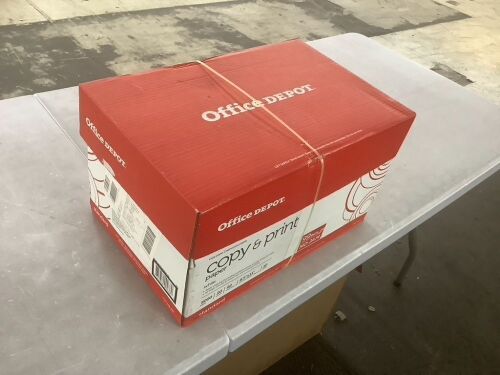 Office Depot Multi-Use Printer & Copy Paper, 8.5" x 11", 20 Lb, 92 Brightness, 5000 Sheets - Lot 672