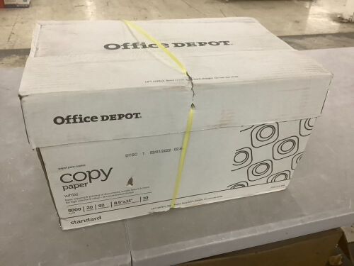 Office Depot Copy Paper, 8.5" x 11", 20 Lb, 92 Brightness, 5000 Sheets - Lot 673