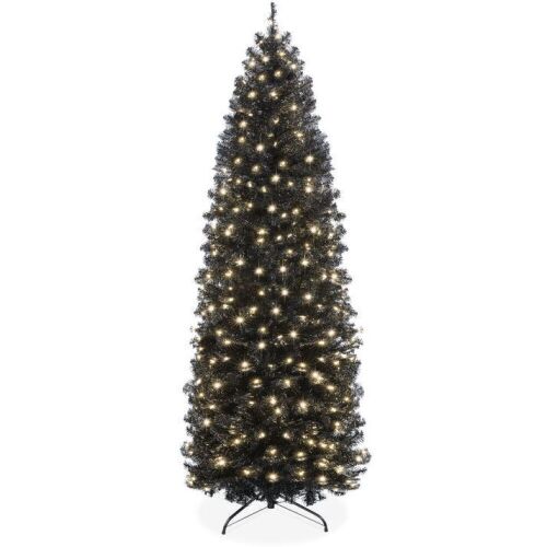 12' Pre-Lit Black Artificial Pencil Holiday Tree - Lot 430