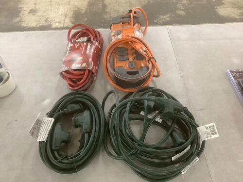 Lot of (3) Extension Cords & (1) Surge Protector  - Lot 643