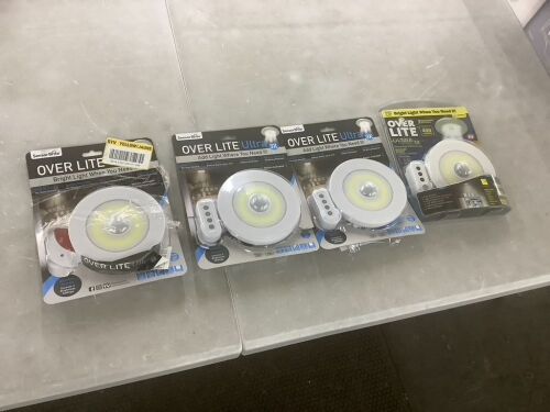 Lot of (4) Sensor Brite Ultra-Overhead Motion Activated LED Night Light Bulb - Lot 648