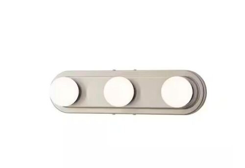 Hampton Bay Midford 3-Light Brush Nickel LED Bathroom Vanity Light Bar - Lot 730