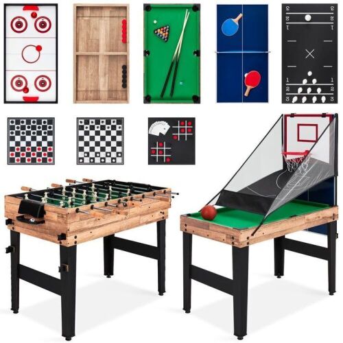 13-in-1 Combo Game Table Set w/ Ping Pong, Foosball, Basketball, Air Hockey - Lot 258