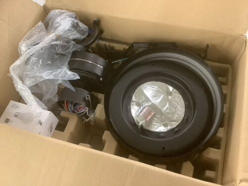 Hugger 52 in. LED Indoor Black Ceiling Fan with Light Kit - Lot 203