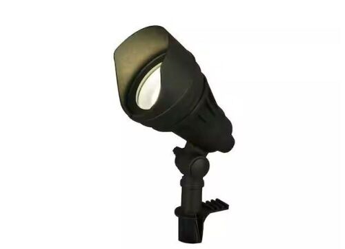 Hampton Bay 540 Lumen Low Voltage Millennium Black Adjustable Light Color Integrated LED Outdoor Landscape Flood Light - Lot 609