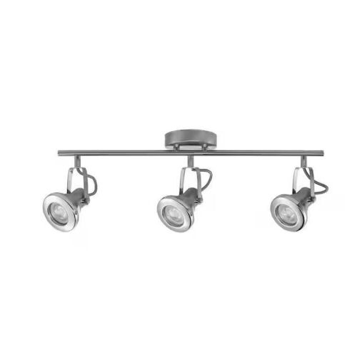Hampton Bay 3-Light LED Directional Track Light Fixture, Brushed Nickel  - Lot 657