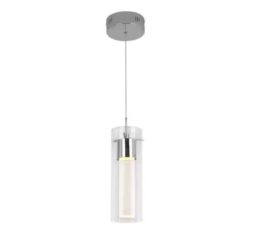 Artika Essence 7.5-Watt 1 Light Chrome Modern Integrated LED Mini Pendant Light Fixture - Lot 660