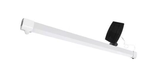 Commercial Electric 3 ft. 100-Watt Equivalent 4000K Bright White 1500 Lumens White Integrated LED Solar Portable Motion Sensor Shop Light - Lot 766