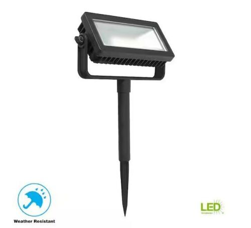 Lot of (3) Hampton Bay 2250 Lumen Low Voltage Black Integrated LED Outdoor Landscape Flood Light with 3 Levels of Intensity - Lot 860