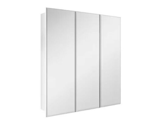Glacier Bay 24.4 in. W x 25.2 in. H Rectangular Medicine Cabinet with Mirror in Silver with Adjustable Shelves - Lot 105