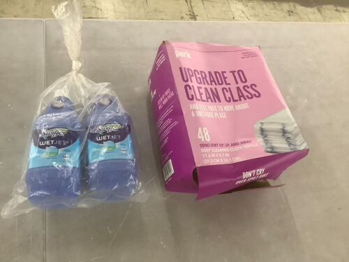Lot of (2) Swiffer Wet Jet Bottles & (1) Perk Deep Cleaning Cloth Refills, 48ct  - Lot 324