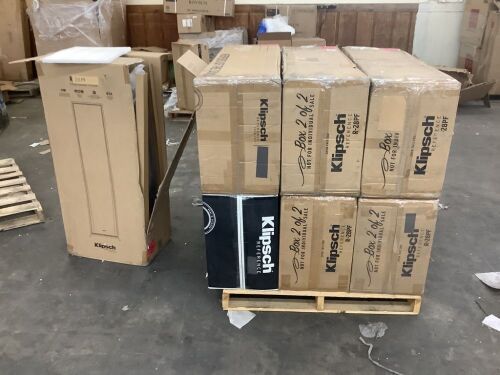 Lot of (7) Klipsch R-28PF Floor Standing Speakers - LEFT Side Speakers Only, Need Right Side for Power - Lot 50