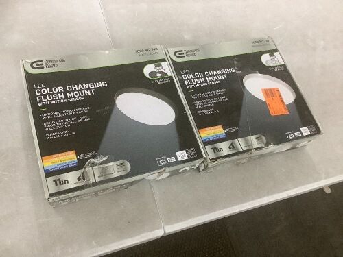 Lot of (2) Commercial Electric LED Color Changing Flush Mount with Motion Sensor - Lot 815
