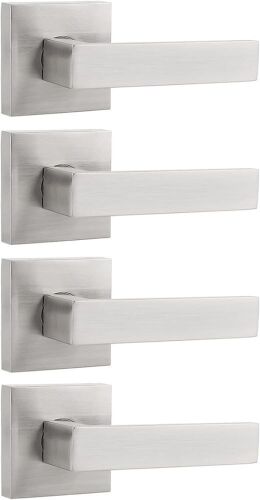Probrico 4 Pack Half Dummy Door Handles in Satin Nickel, Non-Turning Function - Lot 816