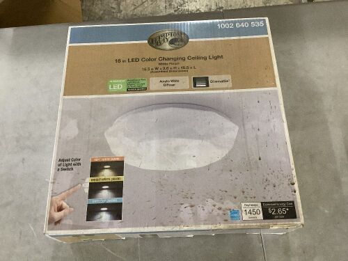 Hampton Bay 16 in. Diamond Shape LED Flush Mount Ceiling Light 1450 Lumens 3000K 4000K 5000K Dimmable - Lot 721