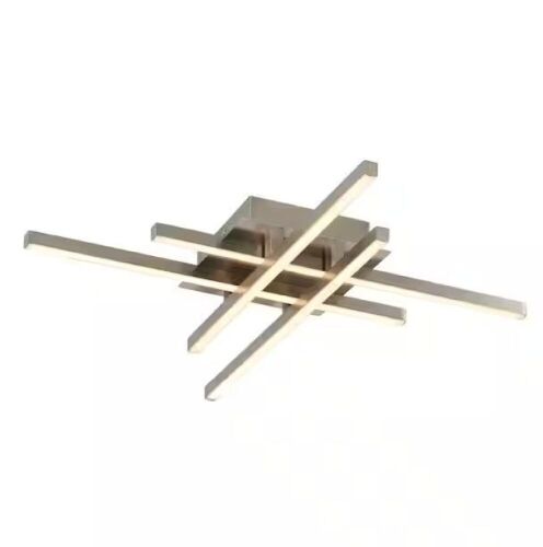 Artika Grid 20 in. 1-Light Modern Brushed Nickel Integrated LED Flush Mount Ceiling Light Fixture - Lot 722