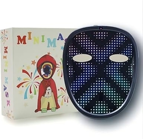 ED Mask for Kids, Light Up LED Face Cool Mask with Gesture Sensing Transforming for Halloween Costume Cosplay Party Masquerade - Lot 9556
