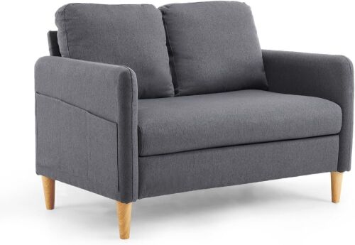 VINGLI 47" Small Linen Loveseat  - Lot 72
