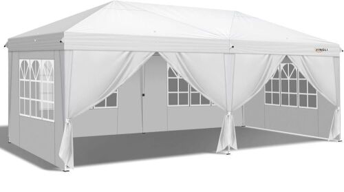 10'x20' Ez Pop Up Canopy Tent with Removable Sidewalls  - Lot 89