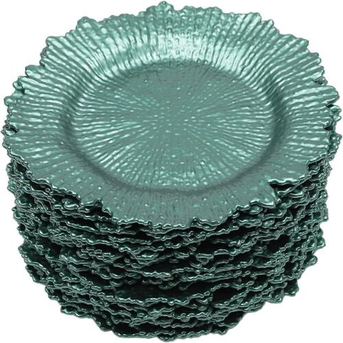 Plastic Reef Charger Plates 12.6" Round, 24 pc  - Lot 182