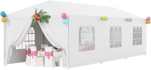 10x30 Outdoor Gazebo Canopy with 8 Removable Sidewalls - Lot 125