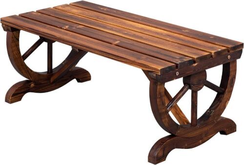 VINGLI Rustic Wooden Wagon Wheel Bench 39" - Lot 691
