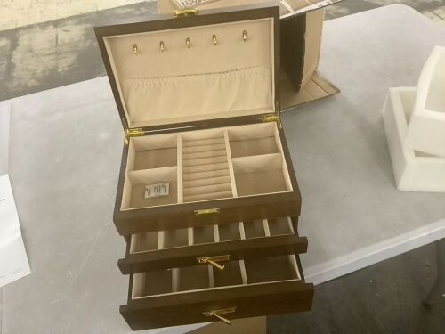 3 Layer Wooden Jewelry Box  - Lot 786