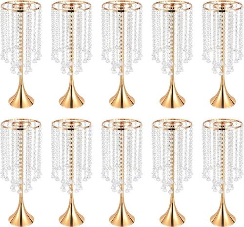 21.9'' Gold & Acrylic Bead Centerpieces, 10pc - Lot 170