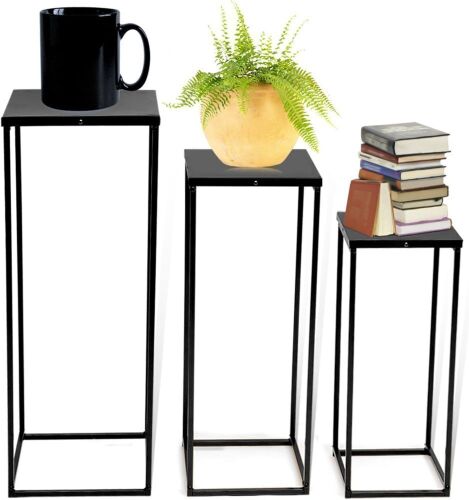 Black Metal Plant Stand, 3 pc  - Lot 330