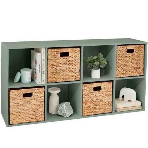 8-Cube Bookshelf, 11in Storage Display w/ Removable Panels, Customizable - Lot 870
