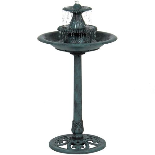 3-Tier Polyresin Pedestal Bird Bath Fountain  - Lot 302