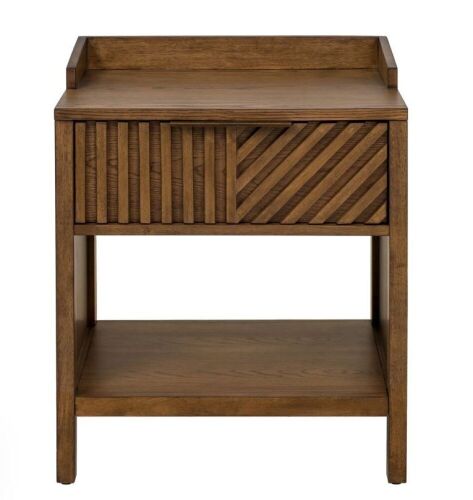 INK IVY Sunset Cliff Brown 1 Drawer Nightstand with Shelf - Lot 48