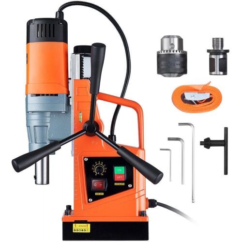 VEVOR 2922lbf/13000N 500 RPM Portable Electric Mag Drill Press with Variable Speed, 1550W 2" Boring Diameter - Lot 50