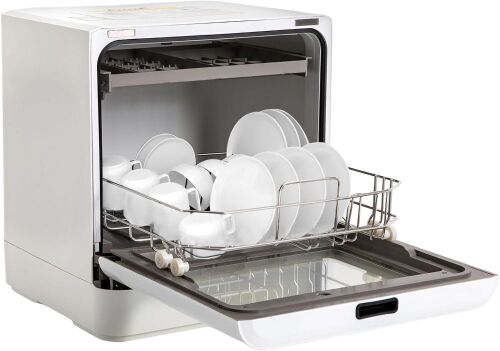 Countertop Dishwasher with 6L Built-in Water Tank & Multiple Modes, 360° Rotating High-Pressure Spray - Lot 46