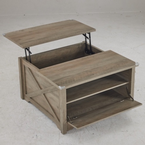 SamyoHome Premium Farmhouse Coffee Table with Hidden Storage, 31.5'' Lift Top - Lot 13