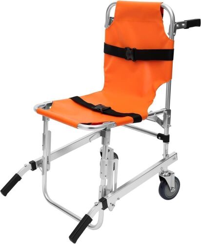Foldable Stair Chair Transport Wheelchair with Safety Belt, Load 350.5Lb - Lot 446