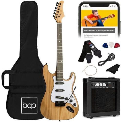 Beginner Electric Guitar Kit w/ Case, 10W Amp, Tremolo Bar - 39in - Lot 741
