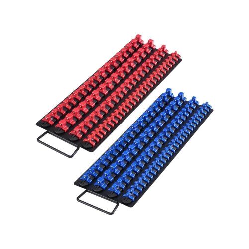 Lot of (3) Portable Socket Organizer Set 2PCS 160 Clips Steel Socket Tray Metric/SAE - Lot 766