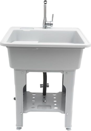 31.5in Height Freestanding Plastic Laundry Sink with Washboard - Lot 860