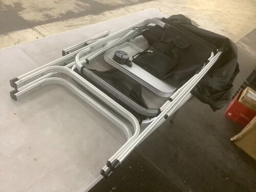 Omysalon 30in Portable Folding Director Chair with Collapsible Side Table - Lot 706
