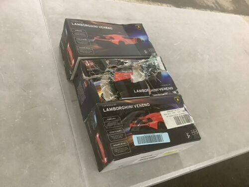 Lot of (3) 1/24 Kids RC Lamborghini Veneno Racing Car Toy w/ Lights, Shock Suspension - Lot 810
