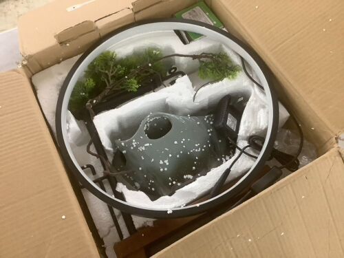 Desktop LED Light Ring and Backflow Incense Burner Fountain - Lot 172