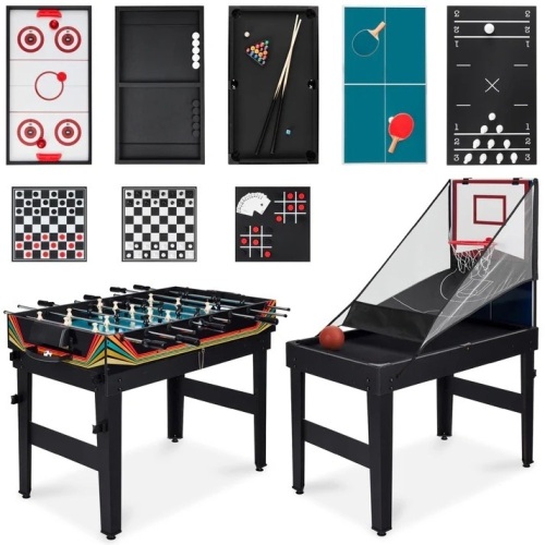 13-in-1 Combo Game Table Set w/ Ping Pong, Foosball, Basketball, Air Hockey - Lot 9323