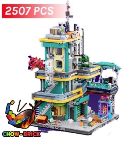 FUNWHOLE F9042 Cyberpunk Neon City Oasis Apartment w/ Lights - Lot 9753