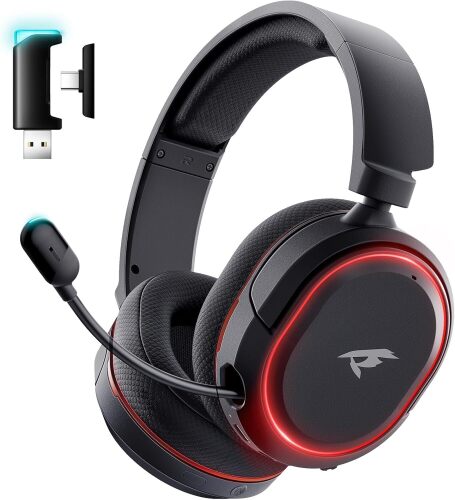 Wireless Gaming Headset, 7.1 Surround Sound, 2.4Ghz USB Gaming Headphones with Bluetooth 5.4 - Lot 9774