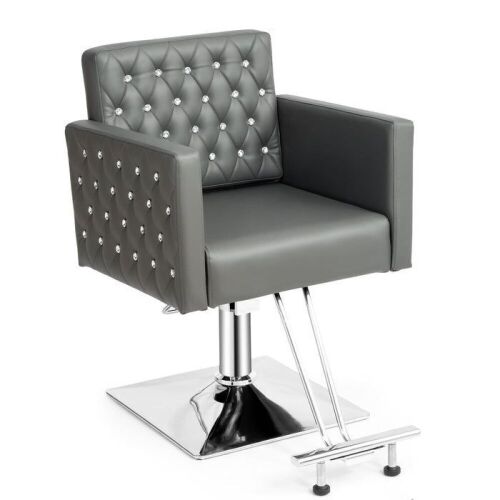 OmySalon Modern Heavy Duty Hydraulic Swivel Hair Stylist Salon Chair with Curved Armrests - Lot 89